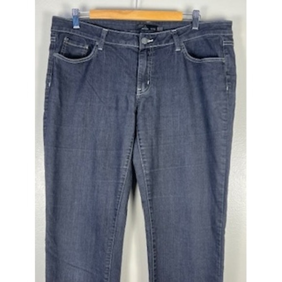 Prana Women's Black Gray Denim Jeans Size 14/32 Straight Leg Organic Cotton - Picture 8 of 9